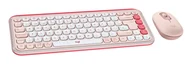 Zestawy myszka + klawiatura - Logitech POP Icon Combo klawiatura Dołączona myszka Uniwersalne Bluetooth QWERTY Hiszpański Różowy, Biały - miniaturka - grafika 1