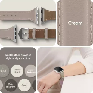 Spigen cyrill kajuk apple watch 4 / 5 / 6 / 7 / 8 / se (40 / 41 mm) cream - Akcesoria do smartwatchy - miniaturka - grafika 10