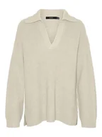 Swetry damskie - Vero Moda Sweter "Luna" w kolorze beżowym - miniaturka - grafika 1