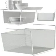 Półki łazienkowe - Kosz koszyk metalowy podwieszany półka kuchenna wisząca organizer pod półkę - miniaturka - grafika 1