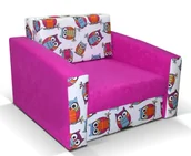 Łóżka dla dzieci i młodzieży - Rozkładany fotel amerykanka różowy + sowy R1-P15 - miniaturka - grafika 1