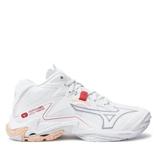 Buty halowe Mizuno Wave Lightning Z8 Mid V1GC2405 Biały - Buty sportowe damskie - miniaturka - grafika 1