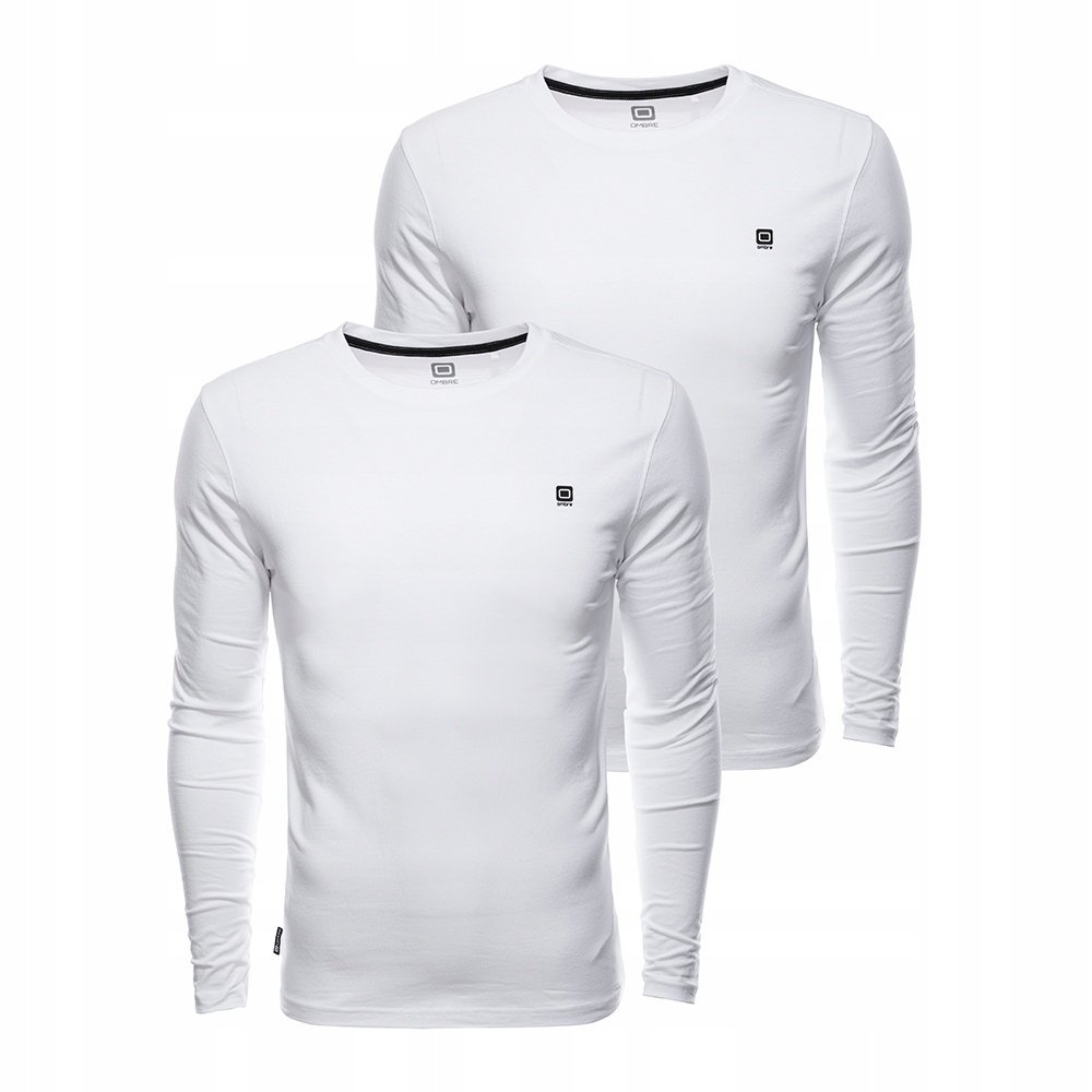 Zestaw longsleeve męski z elastanem biały 2-pak Ombre Z40 V2 rozmiar XXL