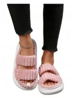 Kapcie damskie - Kapcie Modne Klapki Damskie Wygodne Miękkie Pluszowe Rozmiar 36-37 Różowe - miniaturka - grafika 1