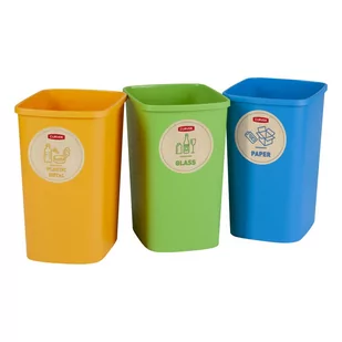 FENIKS Curver Zestaw Koszy Do Segregowania 3x10l ECO Friendly Curver KE02173-999-04 - Kosze na śmieci - miniaturka - grafika 2
