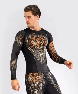 Venum Rashguard Tiger Długi Rękaw Black/Neon Orange XXL - Kimona, stroje i obuwie - miniaturka - grafika 1
