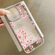 Etui i futerały do telefonów - TEMU Miękka etui na telefon z minimalistycznym, przezroczystym wzorem, pokrytym pełnym ekranem czerwonych wiśni, kompatybilna z 11 , 11, 11 PRO, 12, - miniaturka - grafika 1