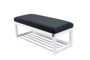 Ławka na buty LPG-4 75cm EMRAWOOD drewno lite kolor biały siedzisko gładkie kolor grafit - Ławki do przedpokoju Ławka na buty LPG-4 75cm EMRAWOOD drewno lite kolor biały siedzisko gładkie kolor grafit - Ławki do przedpokoju - miniaturka - grafika 1
