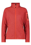 Kurtki damskie - CMP damska kurtka Knit-Tech Red Fluo-mak-Antracyt, 40 - miniaturka - grafika 1