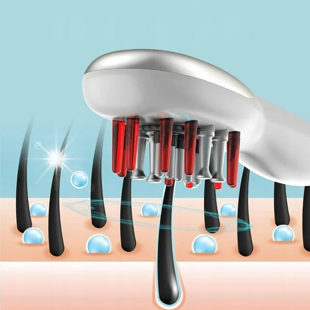 Regenerująca Szczotka Masażer do Skóry Głowy Światłoterapia POROST WŁOSÓW