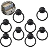 Zawiasy, okucia i inne akcesoria - Zestaw 8 zabytkowych, okrągłych, antycznych gałek do szafek, szuflad, drzwi, szafek, komód, z jednym otworem - miniaturka - grafika 1