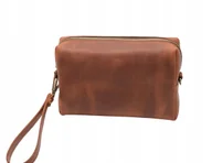 Kosmetyczki, organizery i kuferki - Skórzana kosmetyczka Organizer Portfel Travel Bag walizka podróżna - miniaturka - grafika 1