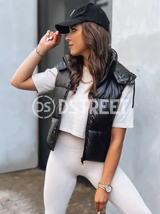 Sportowa kamizelka damska pikowana OSHE czarna Dstreet TY3706-L - Kamizelki damskie - miniaturka - grafika 1