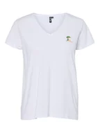 Koszulki i topy damskie - Pieces T-Shirt Tilly 17157705 Biały Regular Fit - miniaturka - grafika 1
