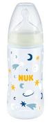 Butelki dla niemowląt - NUK Butelka FC+ z PP 300ml seria NIGHT ze wskaźnikiem temperatury (6-18mc-a, smoczek SILIKON do mleka) KSIĘZYC/GWIAZDKI 741142B - miniaturka - grafika 1