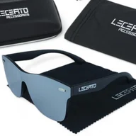 Okulary przeciwsłoneczne - Okulary przeciwsłoneczne polaryzacyjne srebrno-czarne LECERTO zestaw - miniaturka - grafika 1