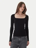 Swetry damskie - Kontatto Sweter 3M0830C Czarny Slim Fit - miniaturka - grafika 1