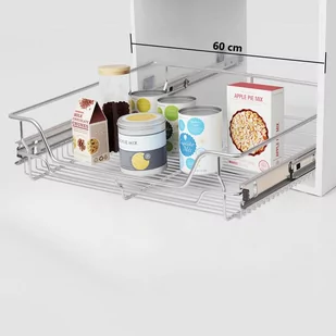 vidaXL vidaXL Kosz druciany wysuwany srebrny 2 szt. 600 mm - Meble modułowe i akcesoria - miniaturka - grafika 1