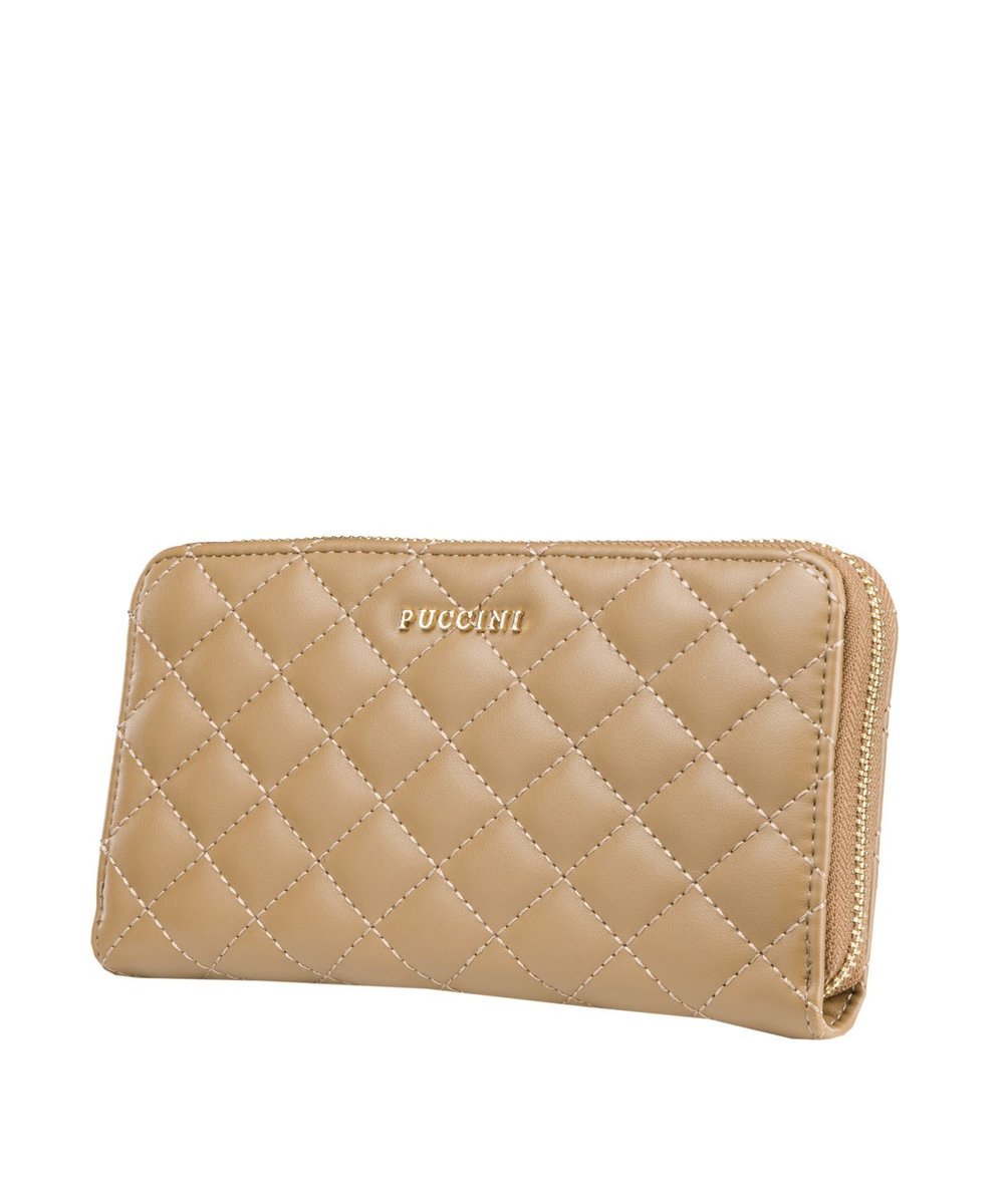 Portfel Damski Pikowany Duży Skóra Ekologiczna PUCCINI Beżowy BLP830E 2A