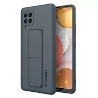 Etui i futerały do telefonów - Wozinsky Kickstand Case elastyczne silikonowe etui z podstawką Samsung Galaxy A42 5G granatowy - miniaturka - grafika 1