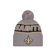 Czapki damskie - New Era New Orleans Saints NFL 2024 Sideline Sport Knit Szary Czapka z Pomponem - One-Size - miniaturka - grafika 1