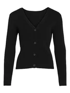 Swetry damskie - Vila Damski kardigan z dzianiny Vicomfy L/S, czarny, XL - miniaturka - grafika 1