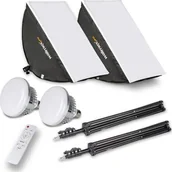 Lampy studyjne - Lampa studyjna Walimex walimex pro LED 60W Softbox 40x60cm Bi color Kit 2 - miniaturka - grafika 1