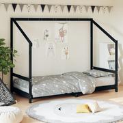 Łóżeczka i kojce - Rama łóżka dziecięcego, czarna, 90x190 cm, drewno sosnowe Lumarko! - miniaturka - grafika 1