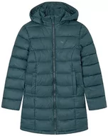 Kurtki i płaszcze dla dziewczynek - Pepe Jeans Długa kurtka dziewczęca Simone, Zielony (Regent Green), 14 lat - miniaturka - grafika 1
