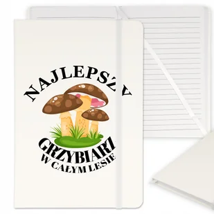 NOTES BIAŁY A5 PREZENT MIŁOŚNIKA GRZYBOBRANIA WZÓR - Notesy i bloczki - miniaturka - grafika 1