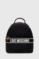 Plecaki - Love Moschino plecak damski kolor czarny mały z nadrukiem - miniaturka - grafika 1