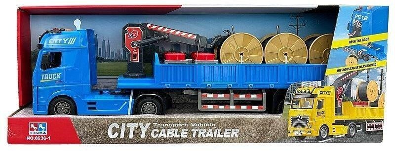 Adar Auto ciężarowe z lawetą i dźwigiem 63,5x23x12cm EDUKAMP 5901271635869