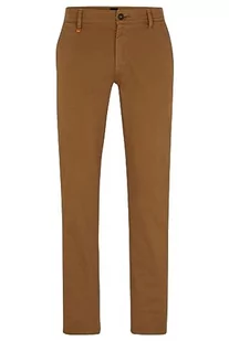 BOSS Męskie spodnie Schino-Slim D Slim-Fit z elastycznej satyny bawełnianej, jasnobeżowe 35/36, jasny beż, 35W / 36L - Spodenki męskie - miniaturka - grafika 1