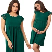 Piżamy ciążowe - Formommy Koszula Nocna Ciążowa Do Karmienia Na Zamki Zielona XL - miniaturka - grafika 1
