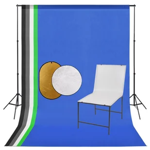 vidaXL Zestaw studyjny Zestaw studyjny ze stolikiem fotograficznym tłami i blendami 3067119 - Lampy studyjne - miniaturka - grafika 1