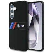 Etui i futerały do telefonów - Etui BMW Silicone Middle Tricolor Stripes MagSafe do Samsung Galaxy S25 Czarny - miniaturka - grafika 1