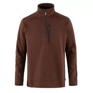 Swetry męskie - Fjallraven 87154-215 Övik Polar Half Zip M długi sweter męski jesienny liść, rozmiar XL - miniaturka - grafika 1