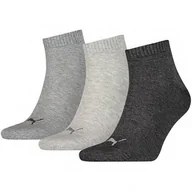 Skarpetki damskie - Skarpety Puma Unisex Quarter Plain 3 pary szare ciemne i jasne 271080001 800 - miniaturka - grafika 1