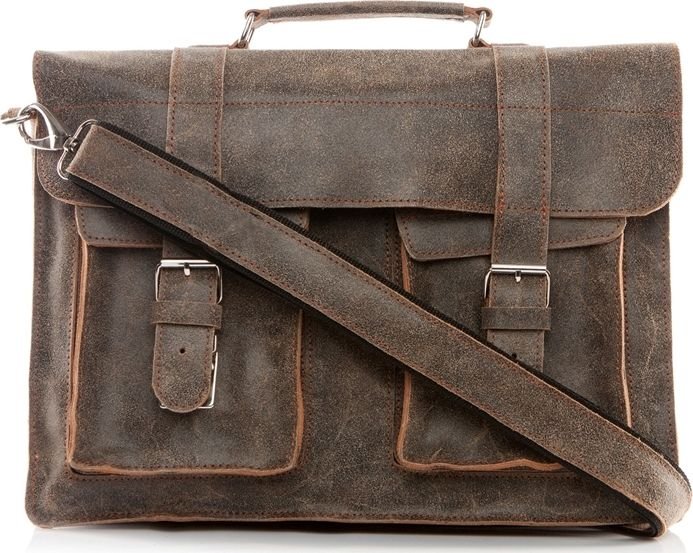 Belveder Torba męska na ramię skórzana beżowa BV45