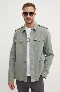 Pepe Jeans kurtka jeansowa EATON COLOUR FIELD JACKET męska kolor zielony przejściowa PM403000 - Kurtki męskie - miniaturka - grafika 1