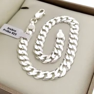 Bransolety męskie - Srebrna Męska Bransoletka Pancerka 19,5 Cm/7Mm 925 - miniaturka - grafika 1