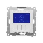 Regulatory i termostaty - Kontakt Simon Termostat programowalny z wyświetlaczem Simon 55 - jasnoszary mat - miniaturka - grafika 1