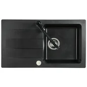 Zlewozmywaki z baterią - Axis Zlewozmywak granitowy Sarma Czarny nakrapiany - miniaturka - grafika 1