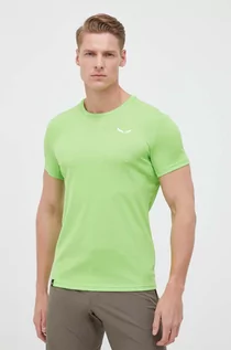 Koszulki męskie - Salewa t-shirt sportowy Sporty B 4 Dry kolor zielony gładki - grafika 1