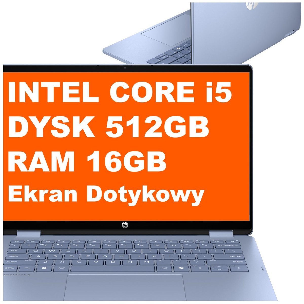 HP OmniBook 5 14-fp0611nd / BU8S9EA / Core i5 / 16GB / 512GB / Iris Xe / FullHD / Win 11 / Niebieski