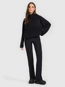 Legginsy - 4F Legginsy z rozszerzanymi nogawkami damskie - czarne XS - miniaturka - grafika 1