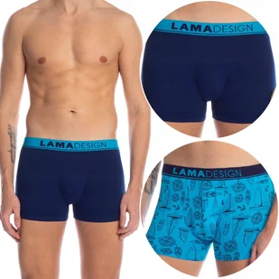 Bokserki Męskie Szorty 2 PARY Bawełniane LAMA - M - Majtki męskie - miniaturka - grafika 1