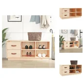 Szafki na buty - vidaXL Ławka na buty 100x34x45 cm lite drewno sosnowe - Stojaki i szafki na buty - miniaturka - grafika 1