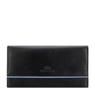 Portfele - Duży damski portfel ze skóry czarny - miniaturka - grafika 1