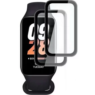 ZESTAW 2X Szkło Hybrydowe FULL GLUE 5D do XIAOMI Mi Band 8 Active czarny - Akcesoria do smartwatchy - miniaturka - grafika 1
